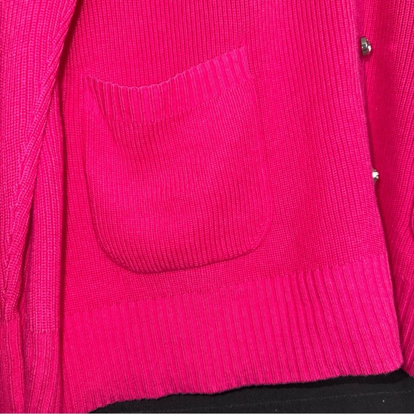Isaac Mizrahi Live Pink Rib Knit Jewel Button Cardigan Sweater Long Sleeve XL - Picture 4 of 10